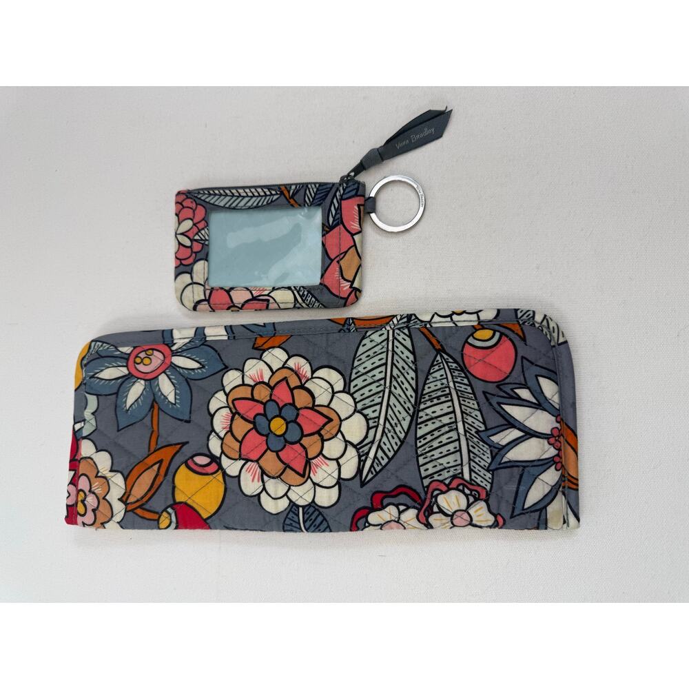 Vera Bradley Tropical Evening Flat Iron Travel Case + ID Holder Set - Picture 2 of 8